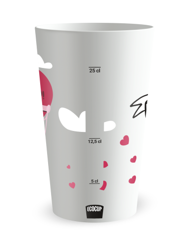 Gobelet blanc Graduation - mariage voyage montgolfière - Ecocup