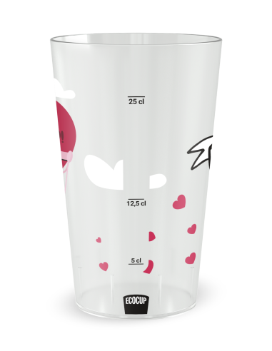 Gobelet transparent Graduation - mariage voyage montgolfière - Ecocup