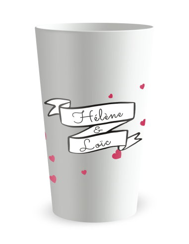 Gobelet blanc - Prénom - mariage voyage montgolfière - Ecocup