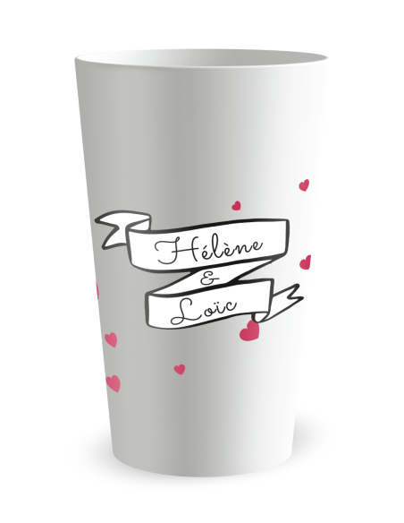 Gobelet blanc - Prénom - mariage voyage montgolfière - Ecocup