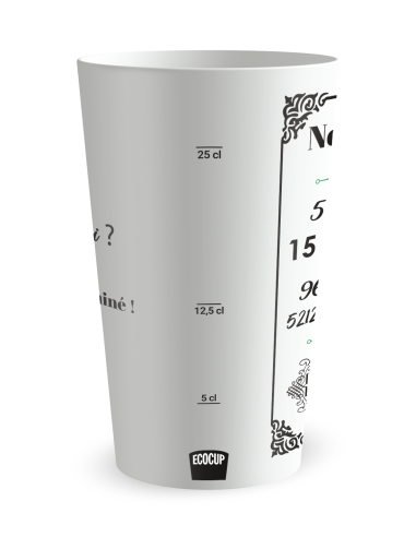 Witte beker met maatverdeling - Huwelijksliefde Beker - Ecocup