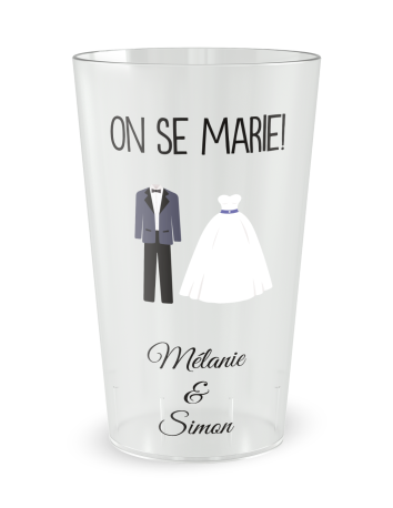 Gobelet transparent Graduation - mariage on se marie - Ecocup