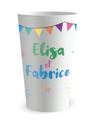 Gobelet blanc - Prénom - mariage oui festif - Ecocup