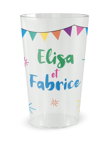Gobelet transparent - Prénom - mariage oui festif - Ecocup
