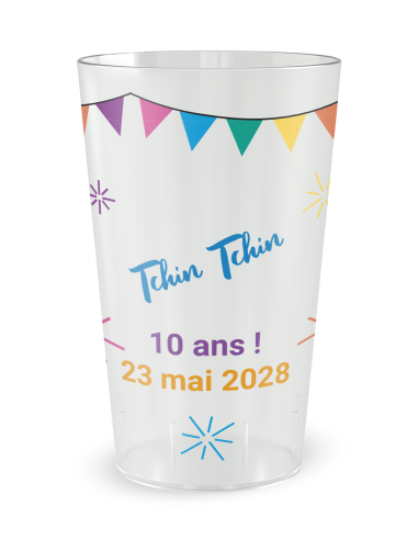 Transparante beker aan de voorkant - Trouwbeker 'Ja, Feest!' - Ecocup