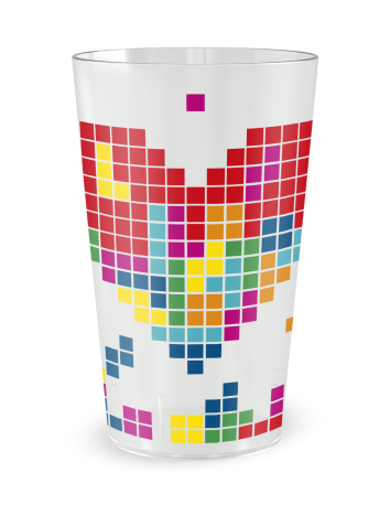 Gobelet transparent de face - mariage pixels - Ecocup