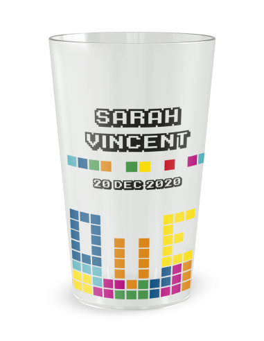 Transparante beker - Voornaam - pixel bruiloftsbeker - Ecocup