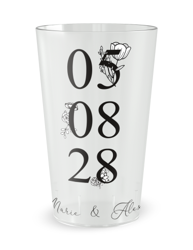 Gobelet transparent Graduation - mariage romantique chic - Ecocup