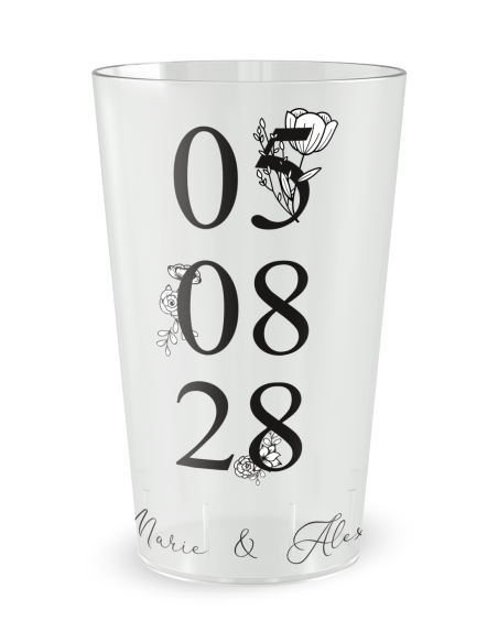 Gobelet transparent Graduation - mariage romantique chic - Ecocup