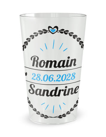 Transparante beker - Voornaam - trouwbeker laurier - Ecocup
