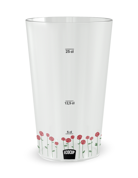 Gobelet transparent Graduation - mariage roses - Ecocup