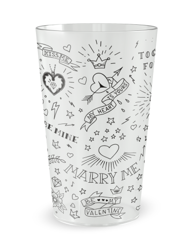 Gobelet transparent de face - mariage tatouages - Ecocup