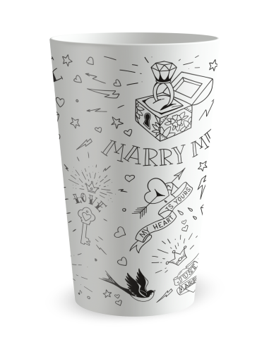Gobelet blanc Graduation - mariage tatouages - Ecocup