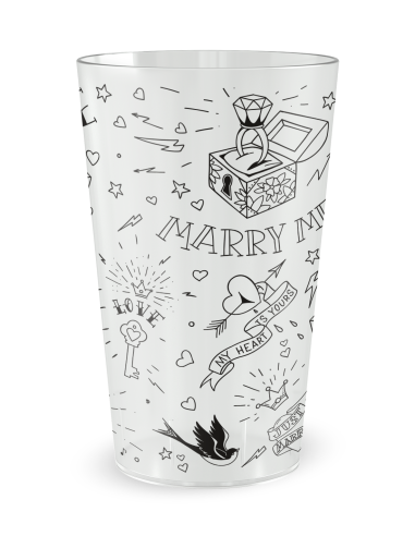 Gobelet transparent Graduation - mariage tatouages - Ecocup