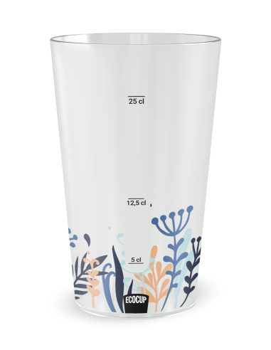 Transparante beker met maatverdeling - bruiloftsbeker hoge grassen - Ecocup