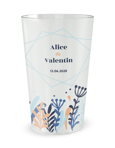 Transparante beker - Voornaam - bruiloftsbeker hoge grassen - Ecocup