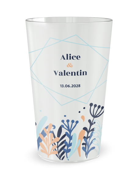 Transparante beker - Voornaam - bruiloftsbeker hoge grassen - Ecocup