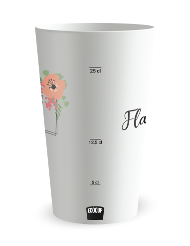 Gobelet blanc Graduation - mariage fleurs vintage - Ecocup