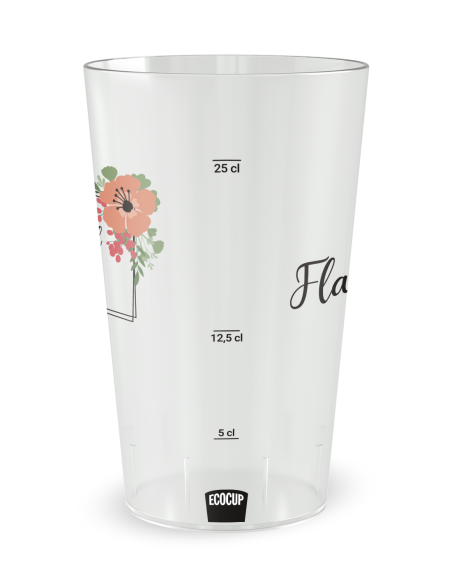 Gobelet transparent Graduation - mariage fleurs vintage - Ecocup