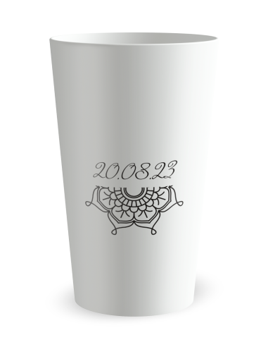 Witte beker achteraanzicht - Oosterse henna bruiloft - Ecocup