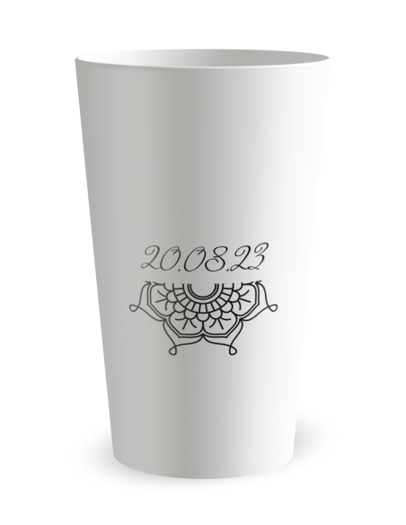 Witte beker achteraanzicht - Oosterse henna bruiloft - Ecocup