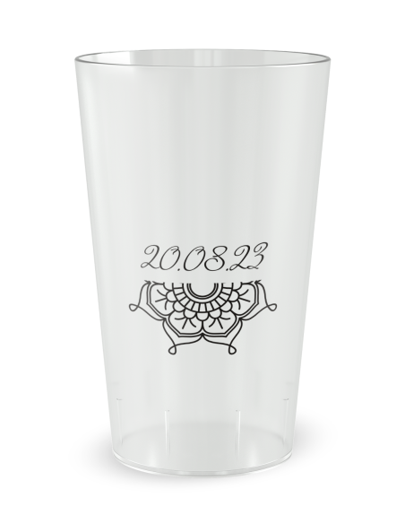 Gobelet transparent de dos - mariage oriental henné - Ecocup