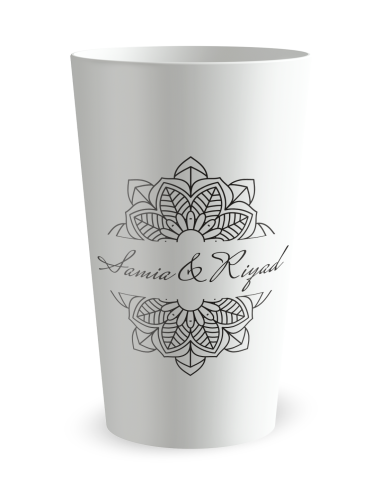 Gobelet blanc de face - mariage oriental henné - Ecocup