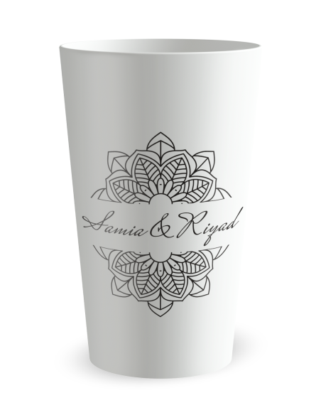 Witte beker aan de voorkant - Oosterse henna bruiloft - Ecocup