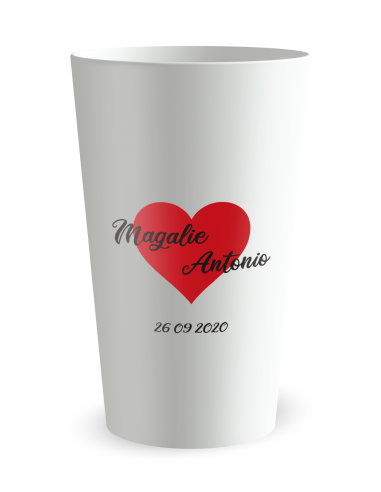 Gobelet blanc de dos - mariage humour - Ecocup