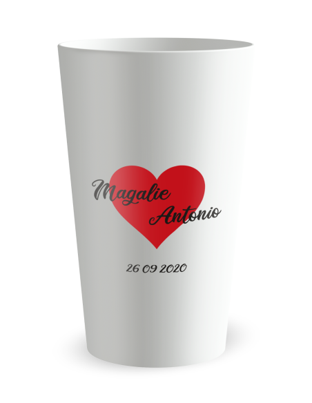 Gobelet blanc de dos - mariage humour - Ecocup