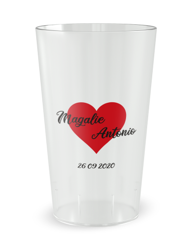 Transparante beker achteraanzicht - trouwhumor beker - Ecocup