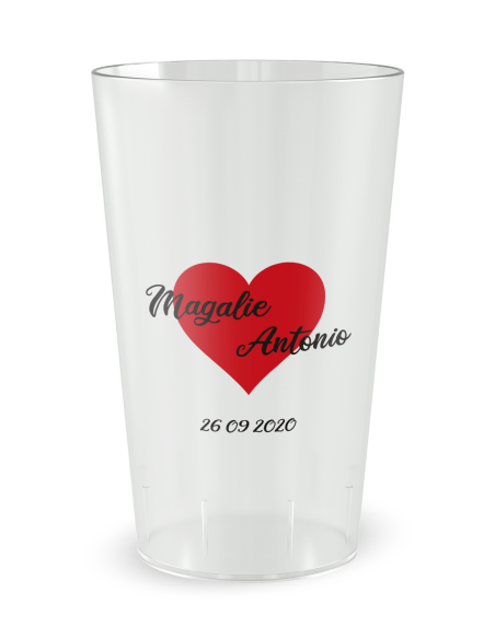 Gobelet transparent de dos - mariage humour - Ecocup
