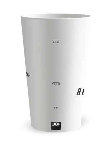 Witte beker met maatverdeling - trouwhumor beker - Ecocup