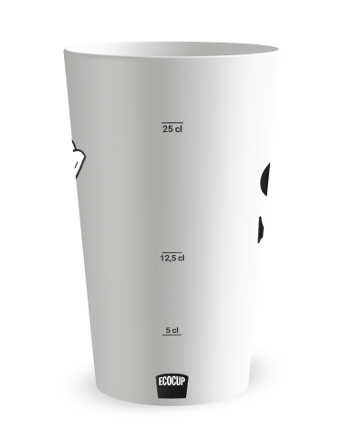 Gobelet blanc Graduation - mariage initiales fleurs - Ecocup