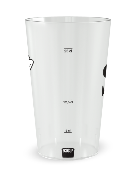 Gobelet transparent Graduation - mariage initiales fleurs - Ecocup