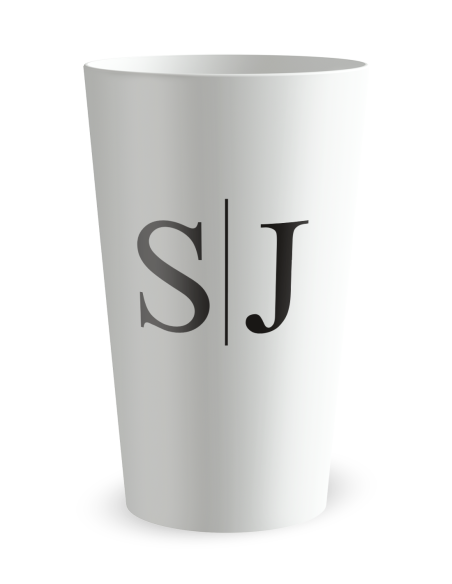 Gobelet blanc - Prénom - mariage initiales fleurs - Ecocup