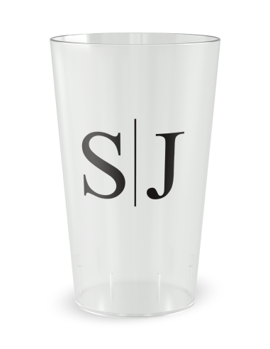 Gobelet transparent - Prénom - mariage initiales fleurs - Ecocup