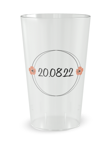 Gobelet transparent de dos - mariage bois cerf - Ecocup
