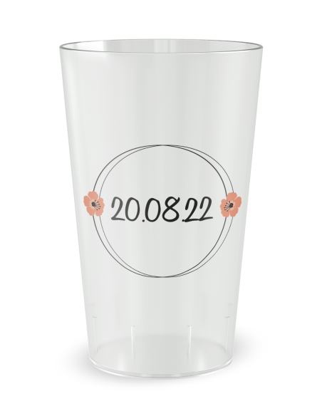 Gobelet transparent de dos - mariage bois cerf - Ecocup