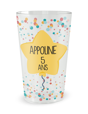 Gobelet blanc - Prénom - anniversaire enfant ballon - Ecocup 2