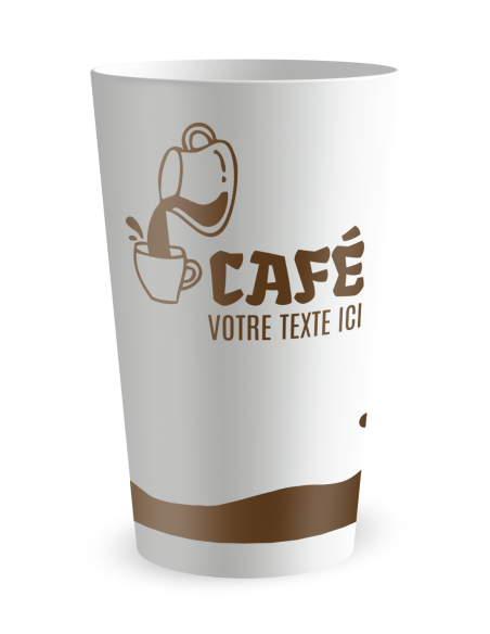 Gobelet blanc de dos - Café - Ecocup