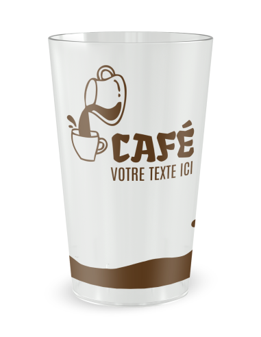 Gobelet transparent de face - Café - Ecocup