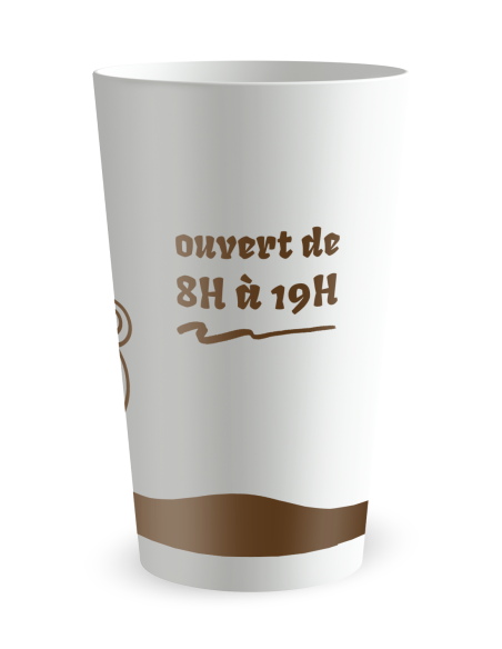 Gobelet blanc de dos - Café - Ecocup