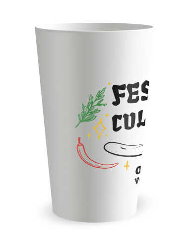 Gobelet blanc de coté - Festival Culinaire - Ecocup