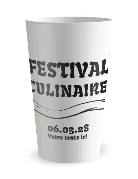Witte beker aan de voorkant - Culinaire Festival - Ecocup