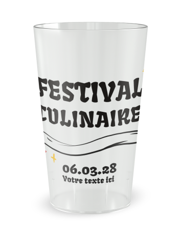 Gobelet transparent de face - Festival Culinaire - Ecocup