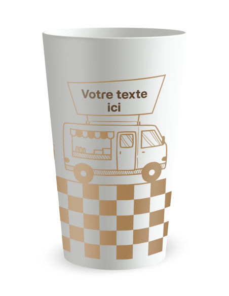 Gobelet blanc de face - Food Truck - Ecocup