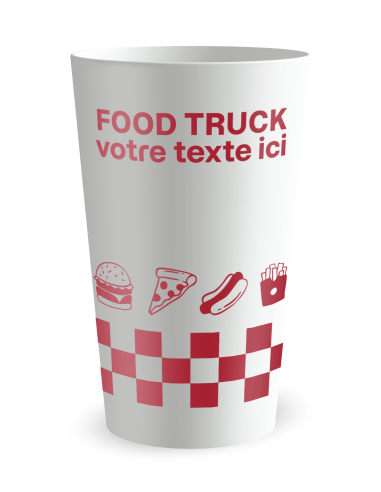 Gobelet blanc de face - Food Truck Véhicule - Ecocup