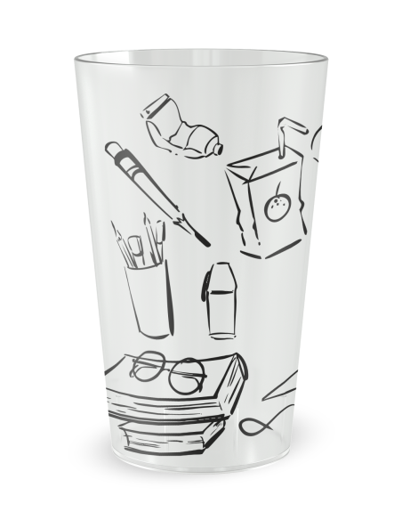 Gobelet transparent de face - Ecole Doodle - Ecocup