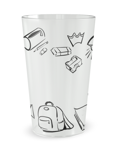 Gobelet transparent de dos - Ecole Doodle - Ecocup